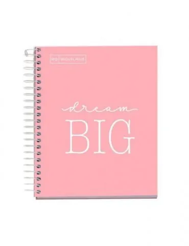 Caiet cu spira miquelrius messages a5 matematica 100 file coperta carton dur plastifiat roz Miquelrius - 1 - Tik.ro