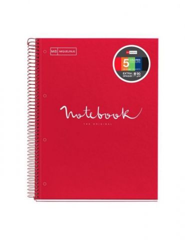 Caiet cu spira miquelrius emotion a4 matematica 120 file coperta carton dur rosu Miquelrius - 1 - Tik.ro