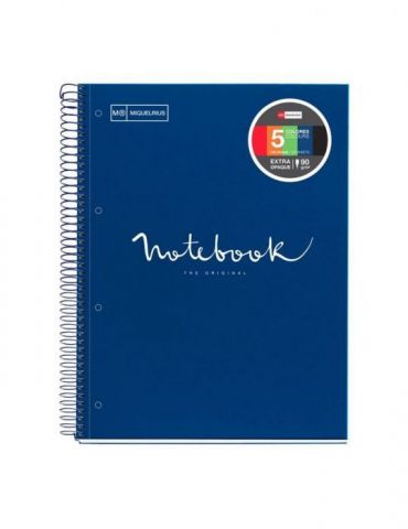 Caiet cu spira miquelrius emotion a4 matematica 120 file coperta carton dur albastru Miquelrius - 1 - Tik.ro