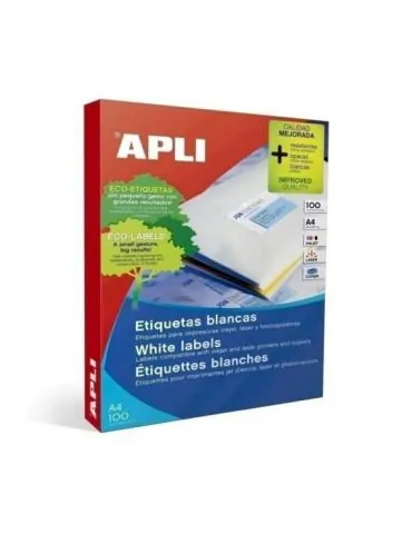 Etichete autoadezive apli a4 210 x 297 mm 100 bucati 100 coli/top Apli - 1 - Tik.ro