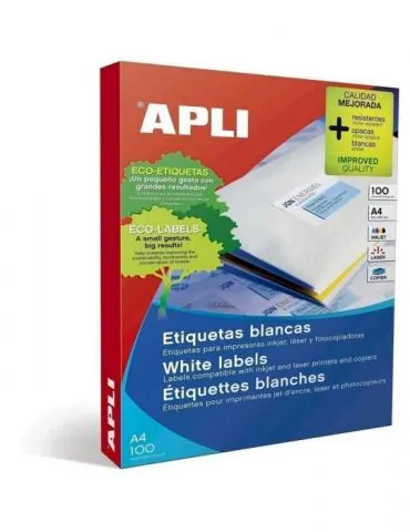 Etichete autoadezive apli a4 210 x 148 mm 200 bucati 100 coli/top Apli - 1 - Tik.ro