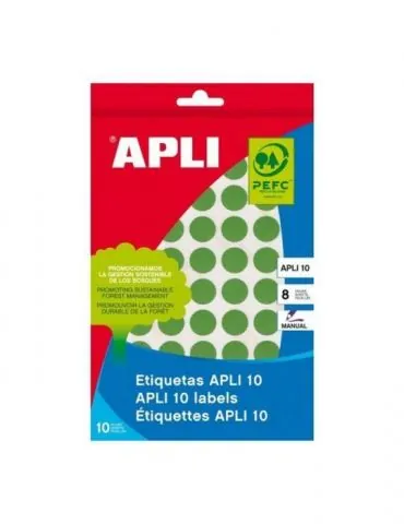 Etichete autoadezive apli verde 19 mm 320 etichete/blister Apli - 1 - Tik.ro