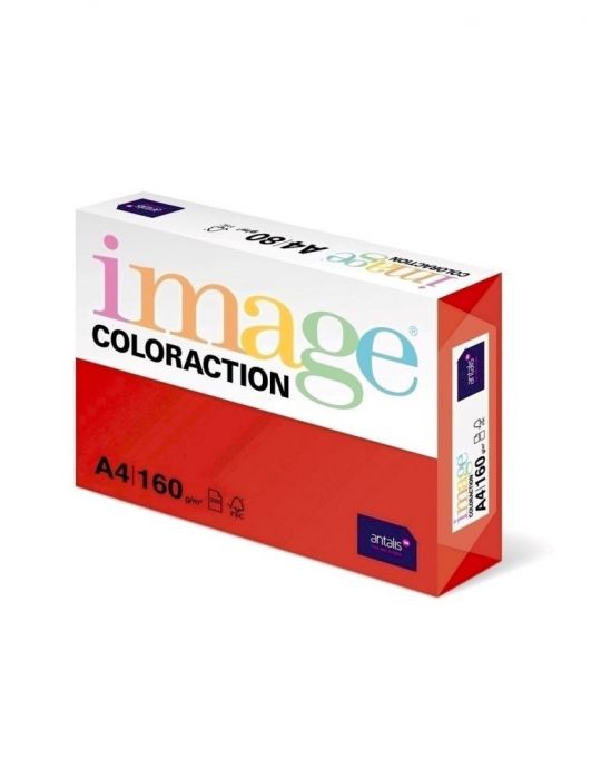 Carton color coloraction a4 160 g/mp rosu-chile 250 coli/top Antalis - 1