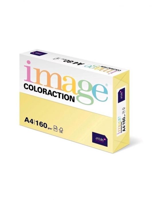 Carton color coloraction a4 160 g/mp galben pal-desert 250 coli/top Antalis - 1