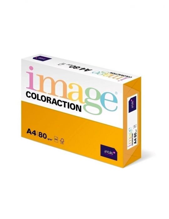 Hartie color coloraction a4 80g/mp portocaliu 500 coli/top Antalis - 1