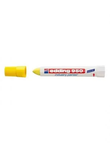 Marker permanent edding 950 industrial corp plastic varf rotund 10mm galben Edding - 1 - Tik.ro