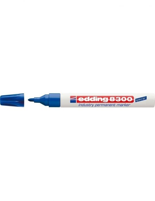 Marker permanent edding 8300 industrial corp metalic varf rotund 1.5-3 mm albastru Edding - 1