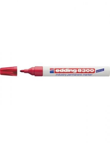 Marker permanent edding 8300 industrial corp metalic varf rotund 1.5-3 mm rosu Edding - 1 - Tik.ro