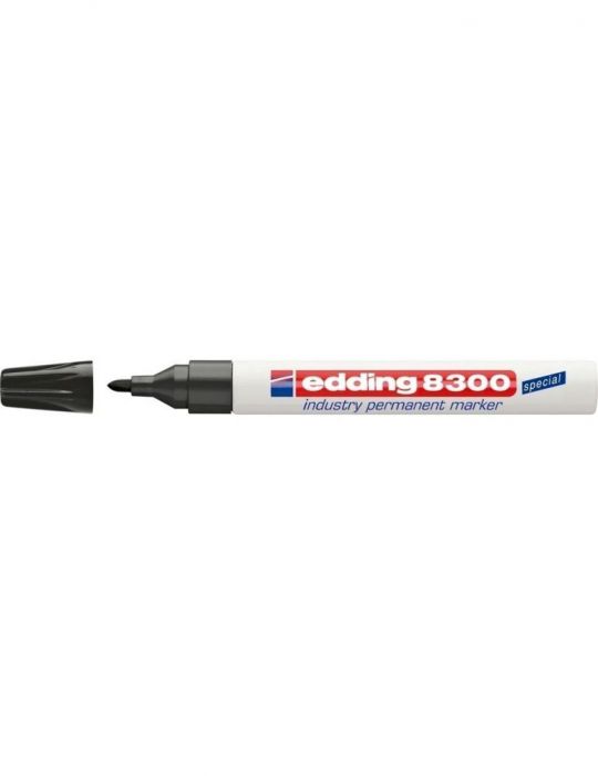 Marker permanent edding 8300 industrial corp metalic varf rotund 1.5-3 mm negru Edding - 1