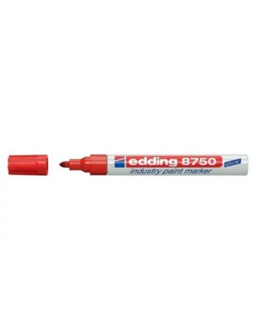 Marker permanent edding 8750 cu vopsea corp aluminiu varf rotund 2-4 mm rosu Edding - 1 - Tik.ro