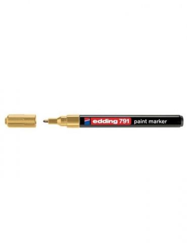 Marker permanent edding 791 cu vopsea corp plastic varf rotund  1-2 mm auriu Edding - 1 - Tik.ro