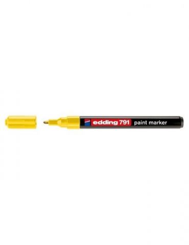Marker permanent edding 791 cu vopsea corp plastic varf rotund  1-2 mm galben Edding - 1 - Tik.ro