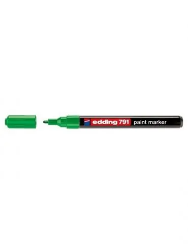 Marker permanent edding 791 cu vopsea corp plastic varf rotund  1-2 mm verde Edding - 1 - Tik.ro