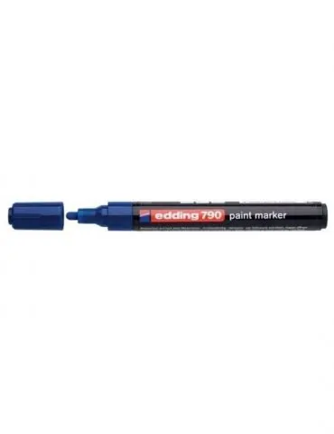 Marker permanent edding 790 cu vopsea corp plastic varf rotund 2-3 mm albastru Edding - 1 - Tik.ro