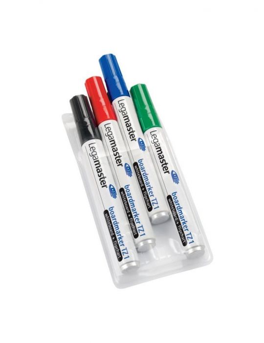 Marker pentru tabla legamaster tz1 varf rotund 1.5-3 mm 4 culori/set (negru rosu albastru verde) Legamaster - 1