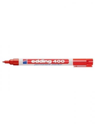 Marker permanent edding 400 corp plastic varf rotund 1 mm rosu Edding - 1 - Tik.ro