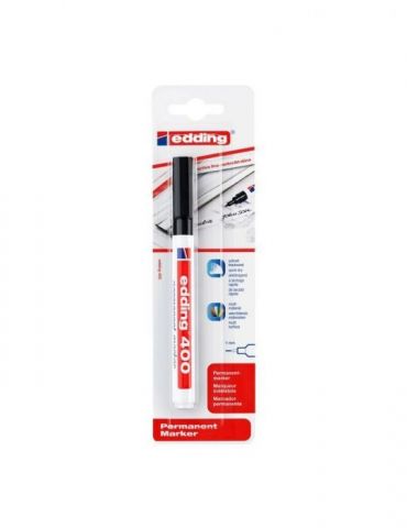 Marker permanent edding 400 varf rotund 1 mm negru blister Edding - 1 - Tik.ro