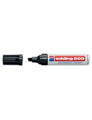 Marker permanent edding 500 negru corp aluminiu varf retezat 2-7 mm negru Edding - 1 - Tik.ro