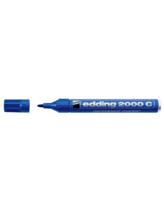 Marker permanent edding 2000c corp metalic varf rotund 1.5-3 mm albastru Edding - 1