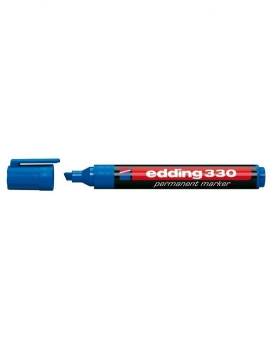 Marker permanent edding 330 corp plastic varf retezat 1-5 mm albastru Edding - 1