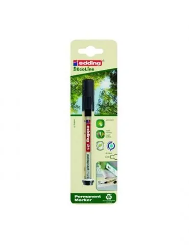 Marker permanent edding 21 ecoline negru varf rotund 1.5-3 mm blister Edding - 1 - Tik.ro