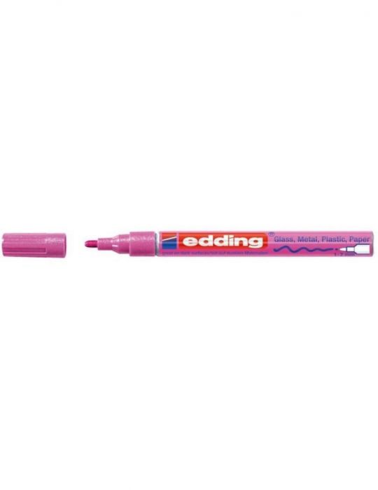 Marker permanent edding 751 cu vopsea varf 1-2mm roz Edding - 1