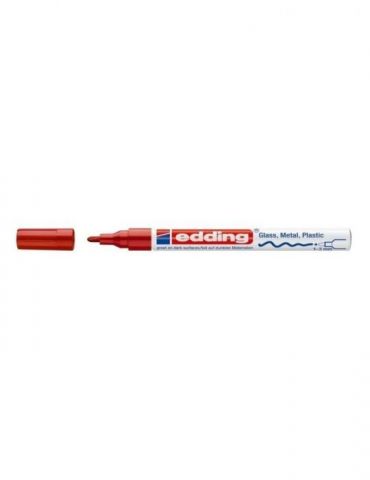 Marker permanent edding 751 cu vopsea corp metalic varf rotund 1-2 mm rosu Edding - 1 - Tik.ro