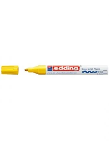 Marker permanent edding 750 cu vopsea corp metalic alb varf rotund 2-2-4 mm galben Edding - 1 - Tik.ro
