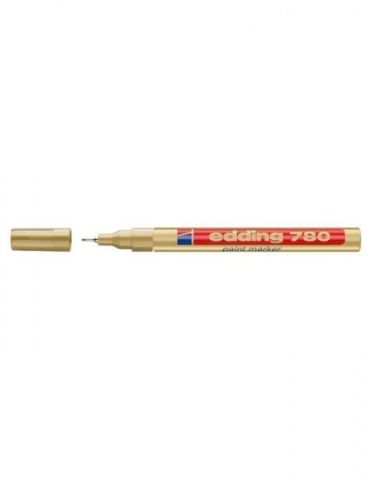 Marker permanent edding 780 cu vopsea corp aluminiu varf rotund 0.8 mm auriu Edding - 1 - Tik.ro