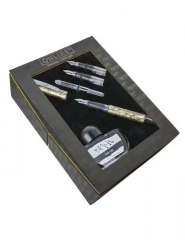 Set caligrafie online stilou marble braze doua penite convertor calimara cerneala neagra ambalat in cutie Online - 1 - Tik.ro