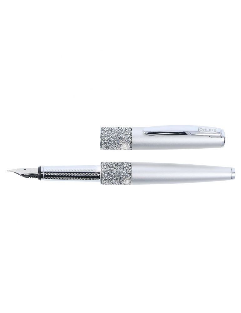 Stilou online crystal celebrites argintiu cristale swarovski ambalat in cutie