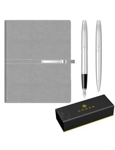 Set stilou si pix calais chrome organizer a5 cu catarama asortat Cross - 1