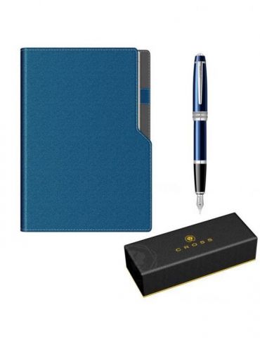 Set stilou cross bailey metal blue notes a5 cu spira metalica Cross - 1 - Tik.ro