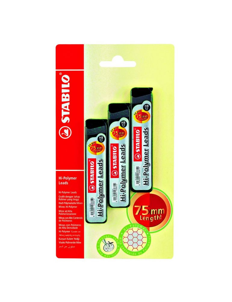 Mine creion mecanic stabilo 0.7 mm diverse duritati 3 cutii/blister
