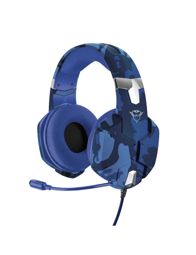 Casti cu microfon Trust GXT 322B Carus, 3.5mm jack, Blue