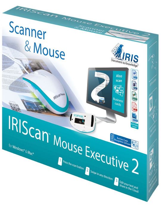 I.R.I.S. IRISCan Mouse Executive 2 Scaner tip mouse 400 x 400 DPI A3 Albastru, Alb I.R.I.S. - 6