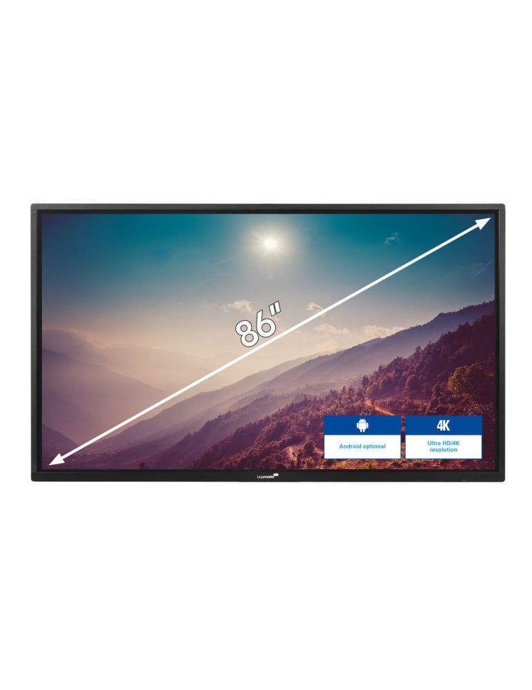 Legamaster ETX touch monitor ETX-8620, 86" 2,18 m (86") 3840 x 2160 Pixel Multi-touch Negru