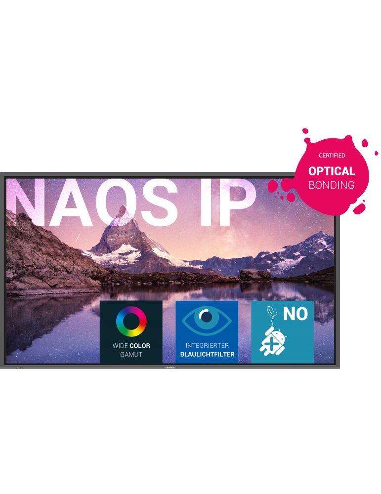 Newline Naos IP 86" Ecran plat interactiv 2,18 m (86") LED 400 cd/m² 4K Ultra HD Negru Ecran tactil Procesor încorporat