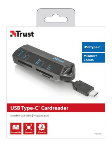 Trust 20968 cititoare de carduri USB 3.2 Gen 1 (3.1 Gen 1) Type-C Negru Trust - 2