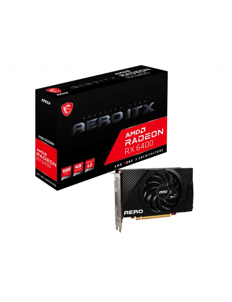 Placa video MSI AMD Radeon RX 6400 AERO ITX 4GB, GDDR6, 64bit