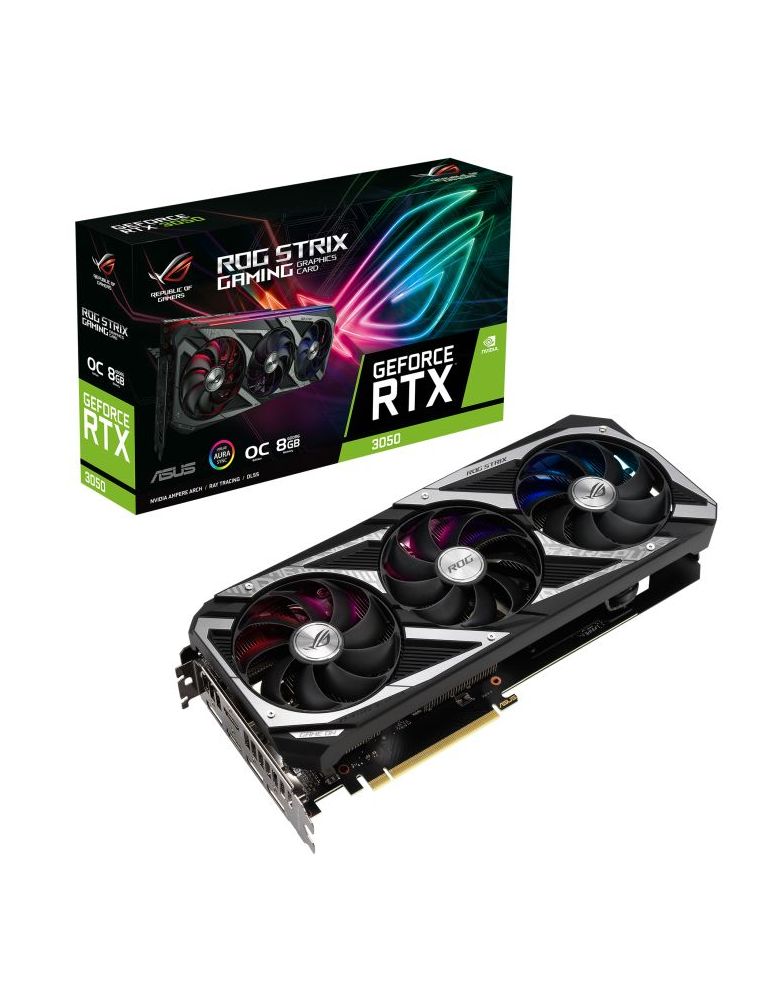Placa video Asus nVidia GeForce RTX 3050 ROG STRIX OC Edition 8GB, GDDR6, 128bit