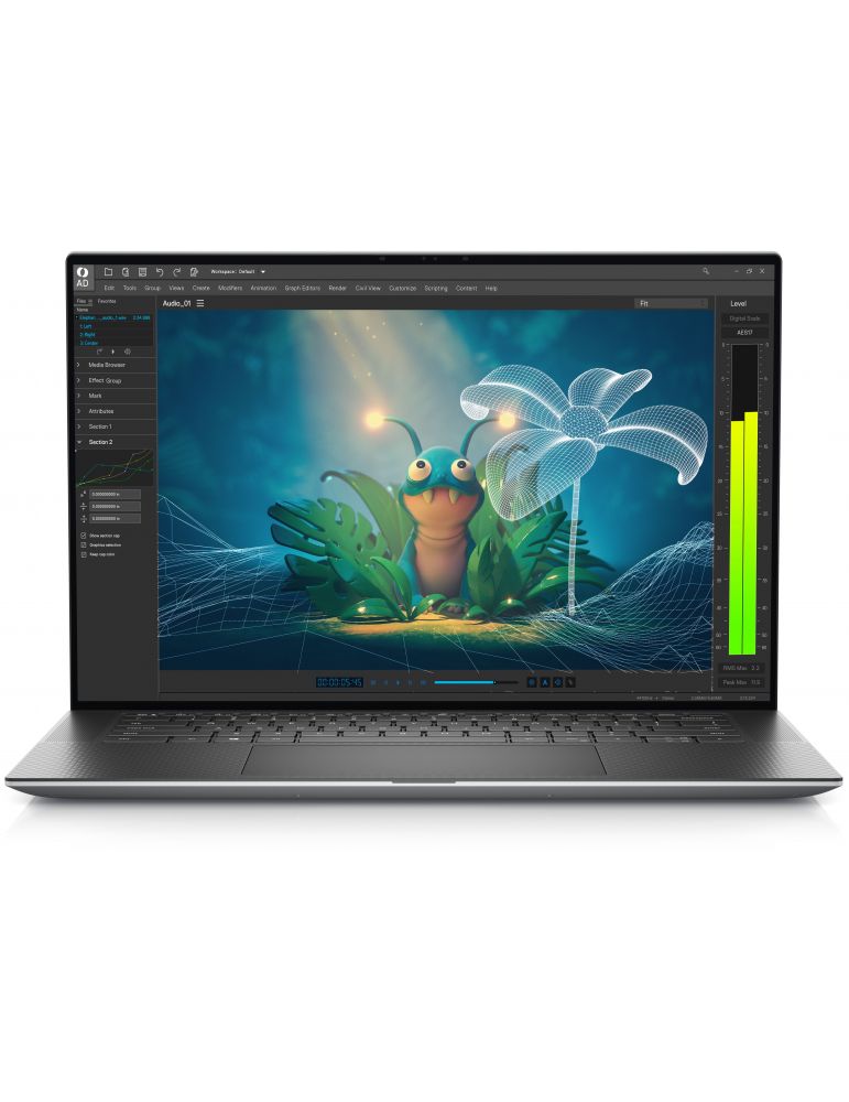 Laptop Dell Precision 5570, Intel Core i7-12700H, 15.6", RAM 16GB, SSD 512GB, nVidia RTX A2000 8GB, Windows 11 Pro, Titan Gray