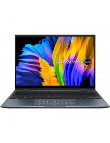 Laptop ASUS Zenbook 14 Flip OLED UP5401EA-KN110X, i5-1135G7,14",RAM 8GB,SSD 512GB,Intel Iris Xe Graphics,Win 11 Pro,Pine Grey As