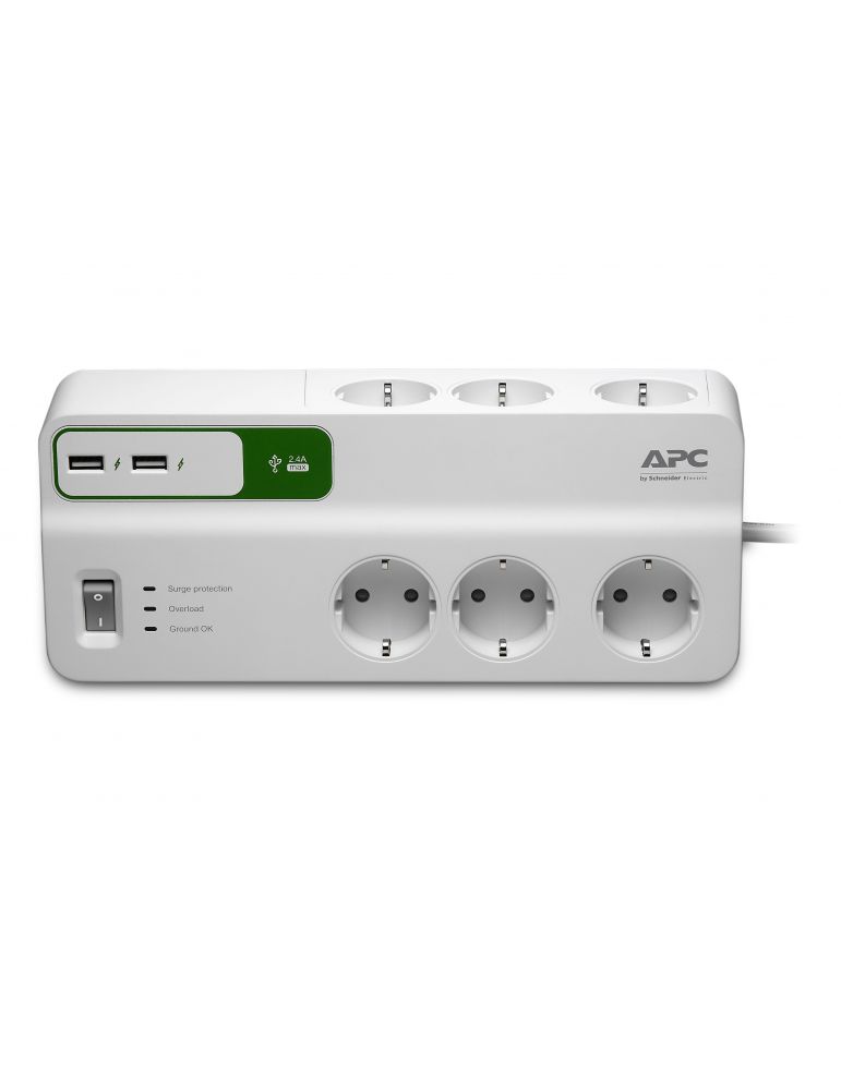 APC PM6U-GR dispozitive de protecție la supratensiuni Alb 6 ieșire(i) AC 230 V 2 m