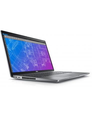 Laptop Dell Precision 3570, Intel Core i7-1255U, 15.6inch, RAM 16GB, SSD 512GB, nVidia Quadro T550 4GB, Windows 11 Pro, Grey Del