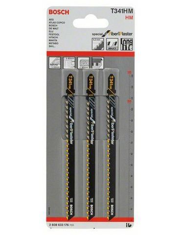 Bosch 2 608 633 176 lamă pentru fierestrău mecanic, fierăstrău de traforaj/fierăstrău sabie Lamă ferăstrău mecanic Carbid 3 buc.
