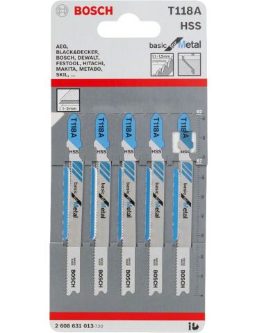 Bosch T 118 A Lamă ferăstrău mecanic Oțel Rapid (HSS) 5 buc. Bosch - 2