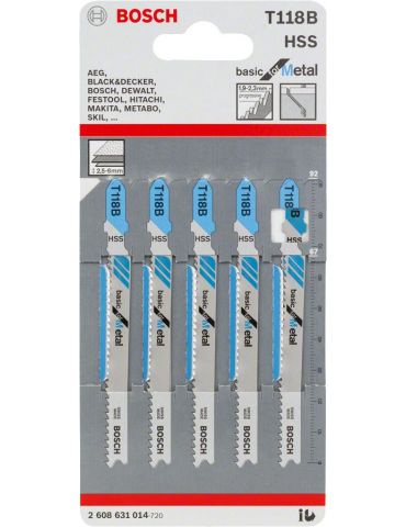 Bosch T 118 B Lamă ferăstrău mecanic Oțel Rapid (HSS) 5 buc. Bosch - 2
