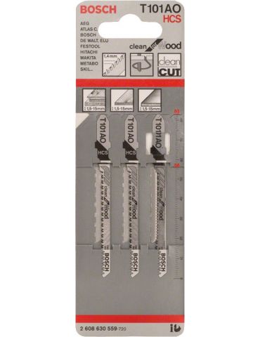 Bosch T 101 AO Lamă ferăstrău mecanic Oțel cu conținut ridicat de carbon (HCS) 3 buc. Bosch - 4