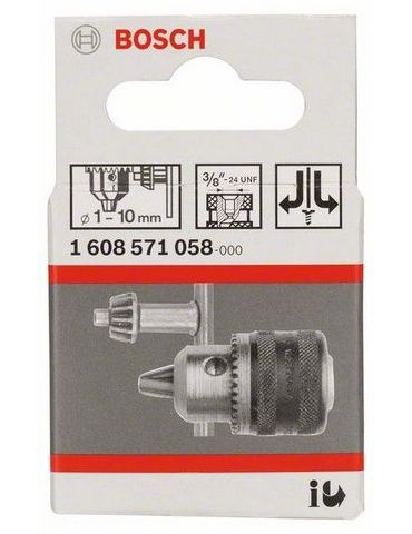 Bosch 1 608 571 058 mandrină Mandrină cu cheie 3/8"-24 Bosch - 2